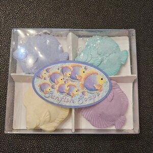 BRAND NEW SET OF FOUR SUNFISH-SHAPED SOAPS